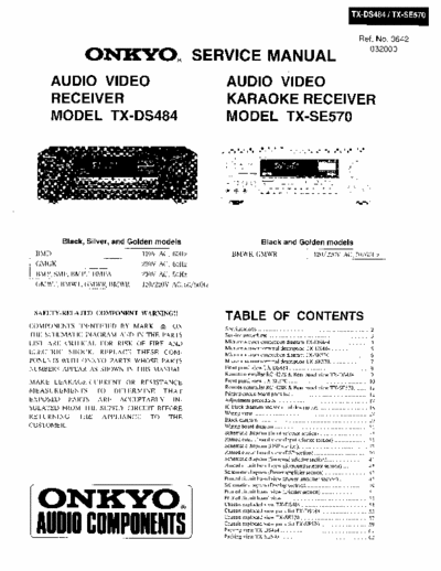 Onkyo TX-DS484 also TX-SE570 Full service manual